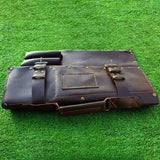 tool bag, knife rolls, leather tool bag, chef knife roll, brown tool bag, grade knife roll, leather knife chefs roll bag