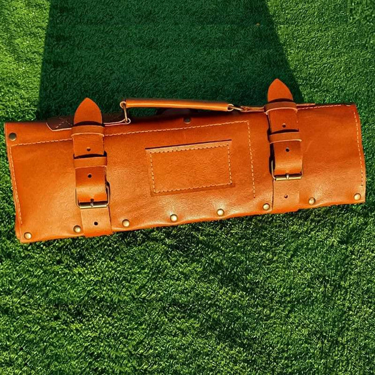 tool bag, knife rolls, leather tool bag, chef knife roll, brown tool bag, grade knife roll, leather knife roll