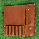 tool bag, knife rolls, leather tool bag, chef knife roll, brown tool bag, grade knife roll, leather knife roll