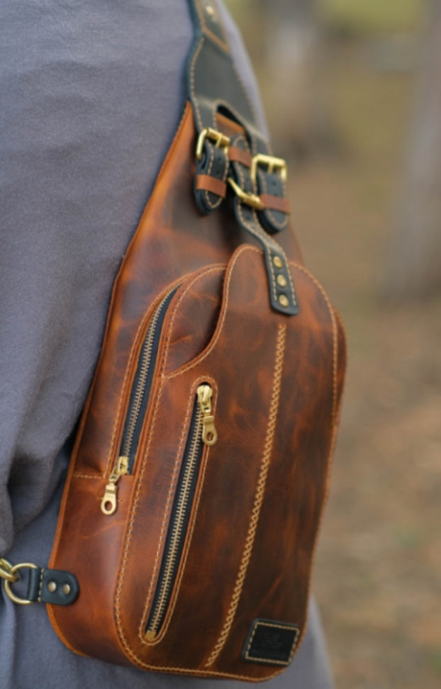 leather bag, leather sling, leather sling bag, crossbody bag, leather crossbody bag, authantic bag, mens bag, mens sling bag