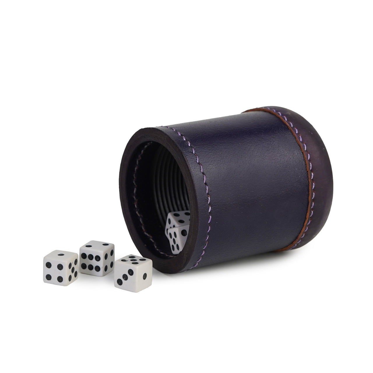 dice cup, leather dice cup, jumbo dice cup, purple dice cup, purple leather dice cup