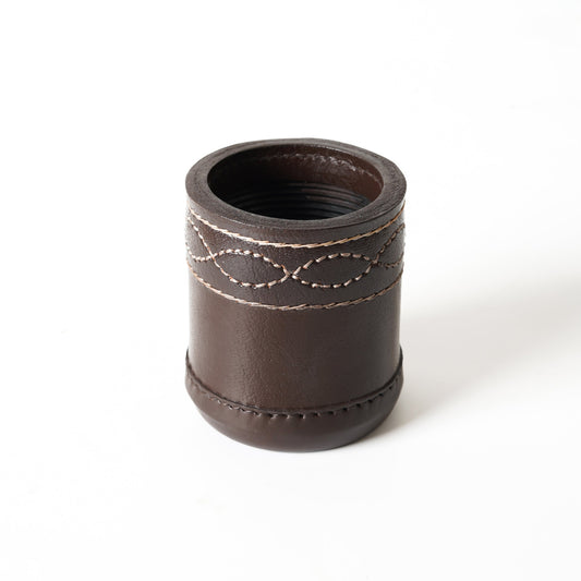 dice cup, cup, black dice cup, leather dice cup, leather black dice cup