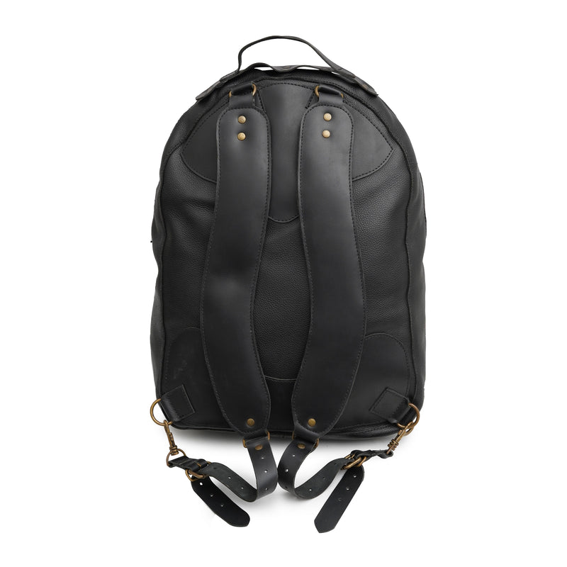 leatrher backpack, black backpack, laptop backpack, leather laptop backpack, black laptop backpack, Black Leather Backpack