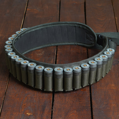 canvas cartridge belt, hunting belt, shotgun shell holder, canvas belt, cartrdge belt, leather shotgun shell holder