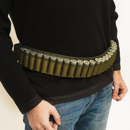 canvas cartridge belt, hunting belt, shotgun shell holder, canvas belt, cartrdge belt, leather shotgun shell holder