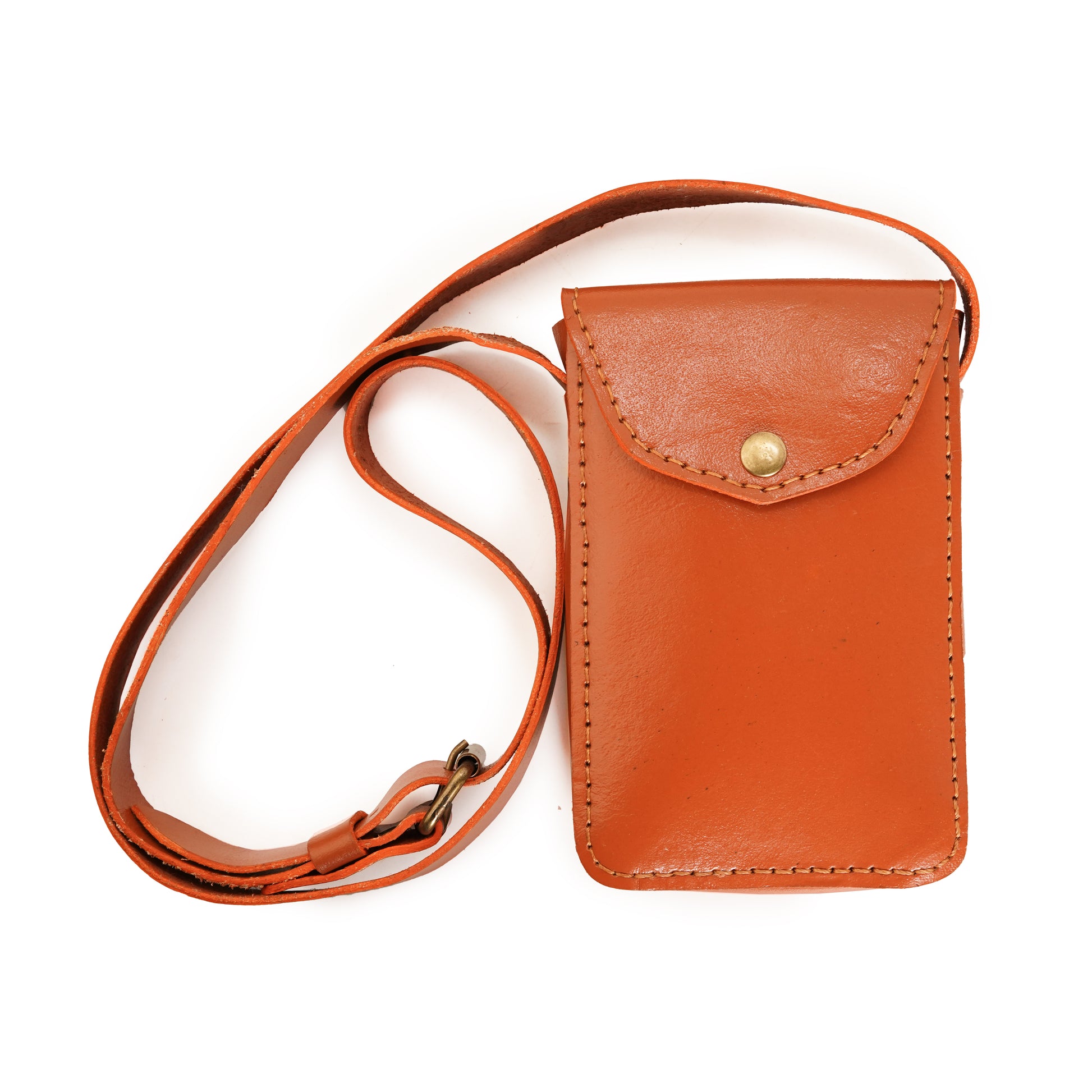 leather shoulder strap, leather phone holster