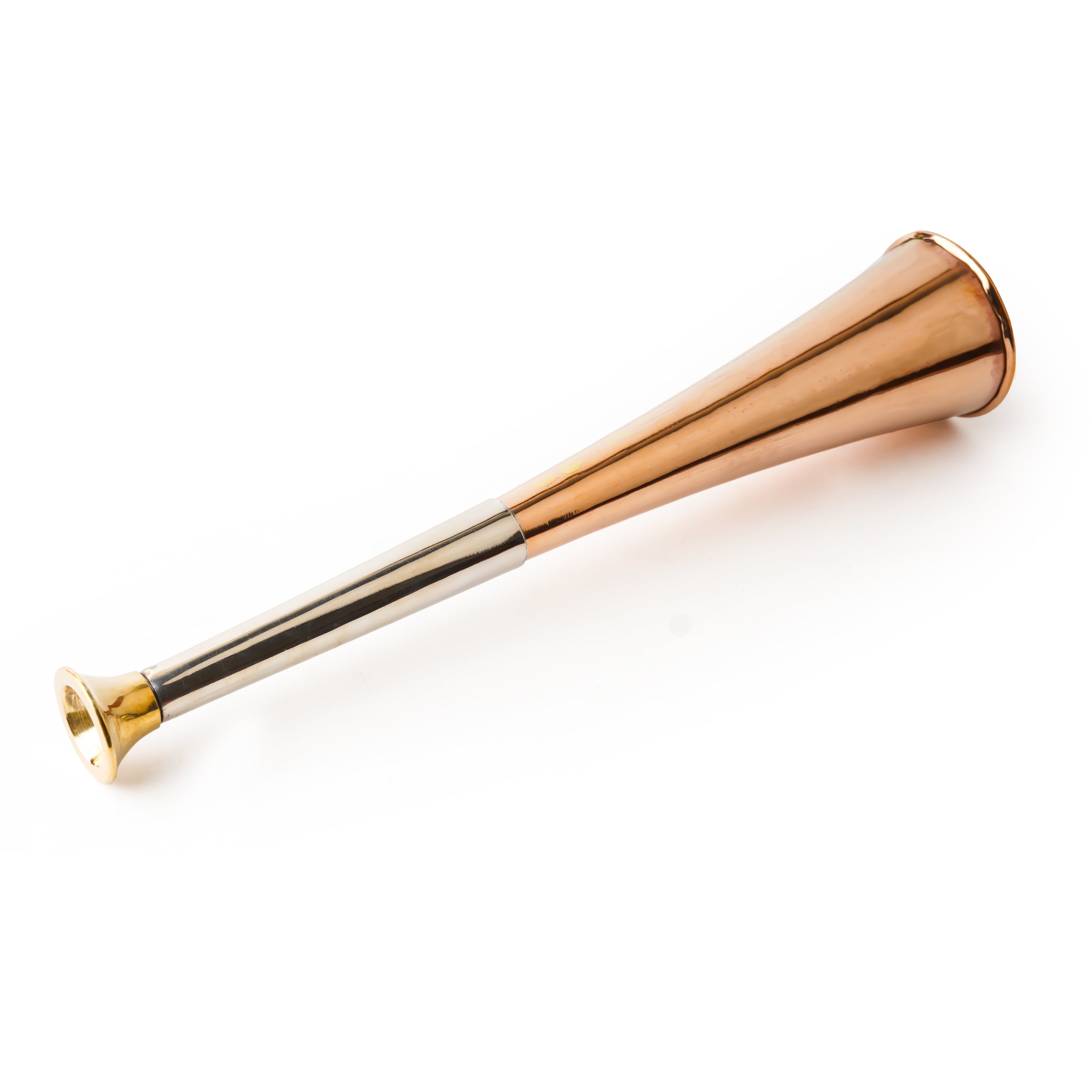 copper fox hunting horn, fox hunting horn, 1 band fox hunting horn, hunting horn, brass hunting horn