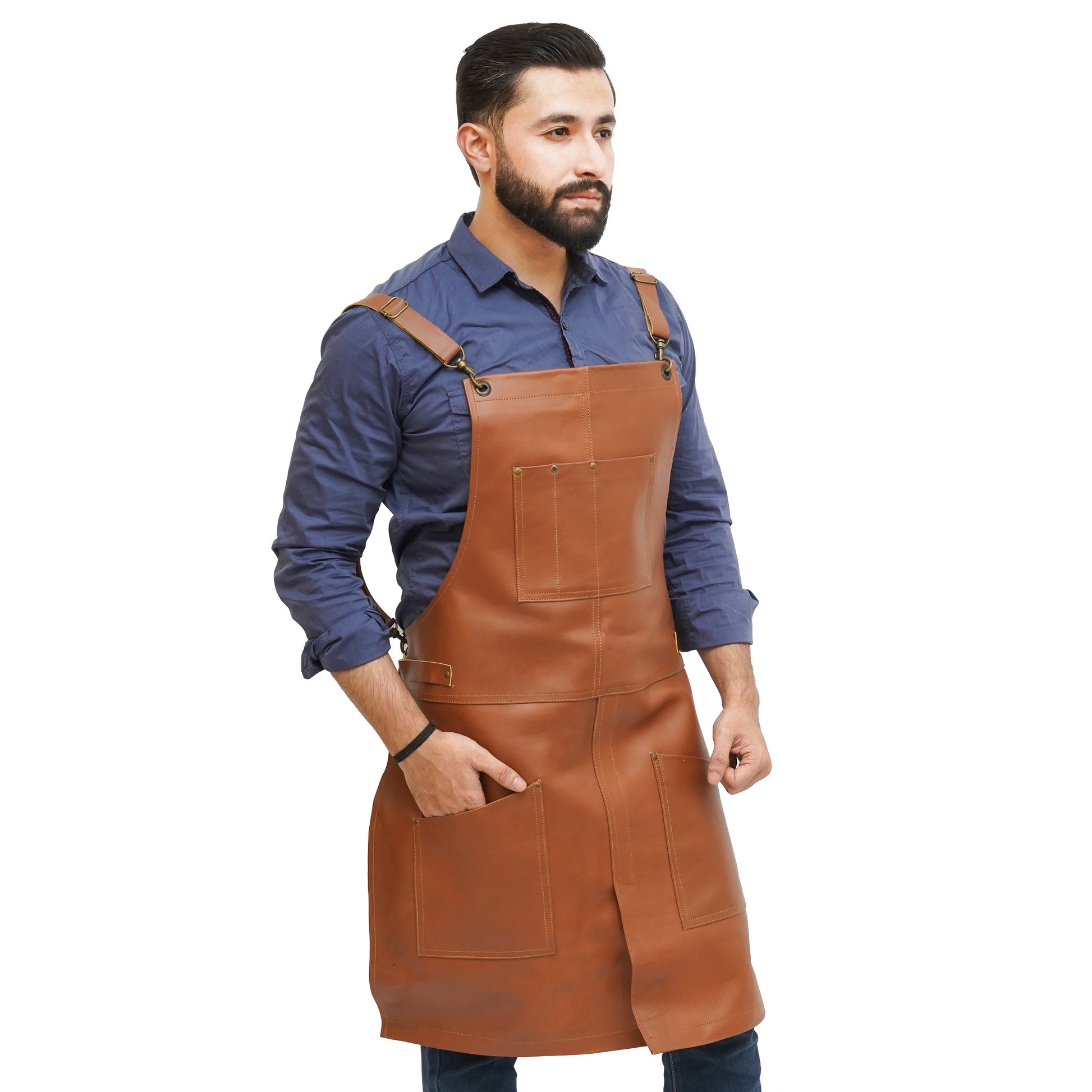 brown leather apron woodworking, woodworkers leather apron​, best leather woodworking apron​, best apron for woodworking​, best woodworking apron, shop aprons for woodworkers