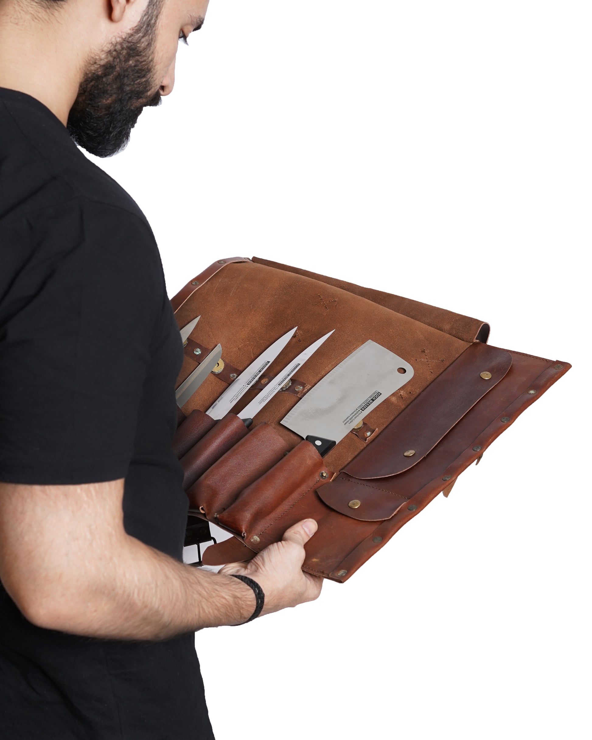 tool bag, knife rolls, leather tool bag, chef knife roll, brown tool bag, grade knife roll, leather knife rolls