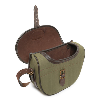 leather shooting bag,  shooting bag, leather bag, canvas cartridge bag