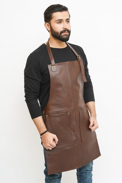 brown leather apron woodworking, woodworkers leather apron​, best leather woodworking apron​, best apron for woodworking​, best woodworking apron, shop aprons for woodworkers