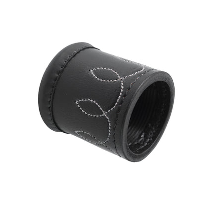 dice cup, cup, black dice cup, leather dice cup, leather black dice cup, leather yahtzee dice cup