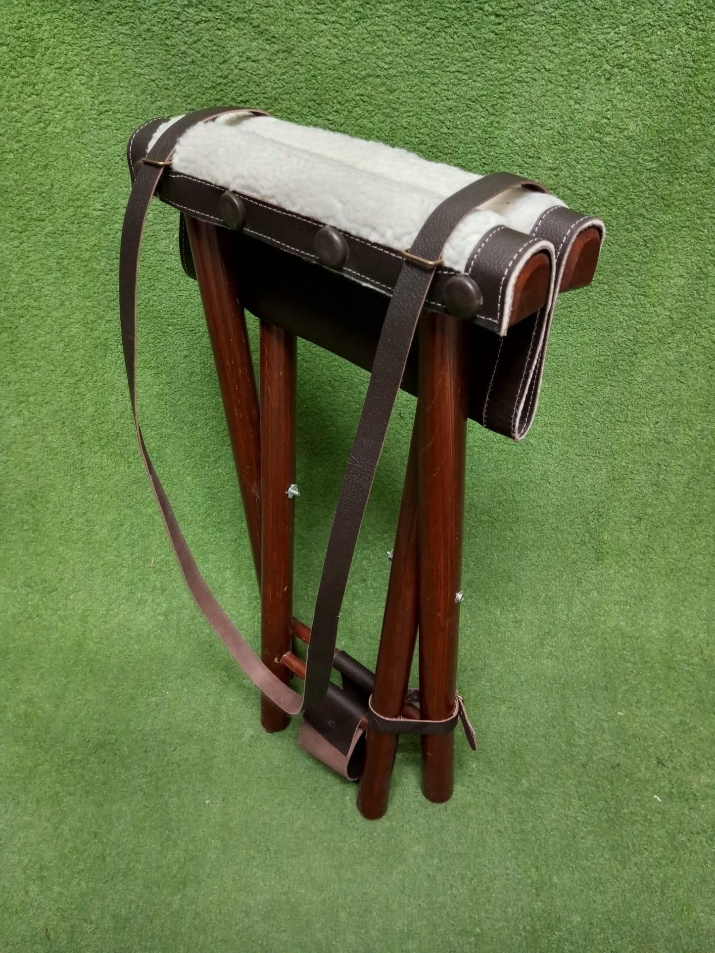 leather camping stool, leather stool, shooting stick, hunting stick, leather shooting stick, camping stool