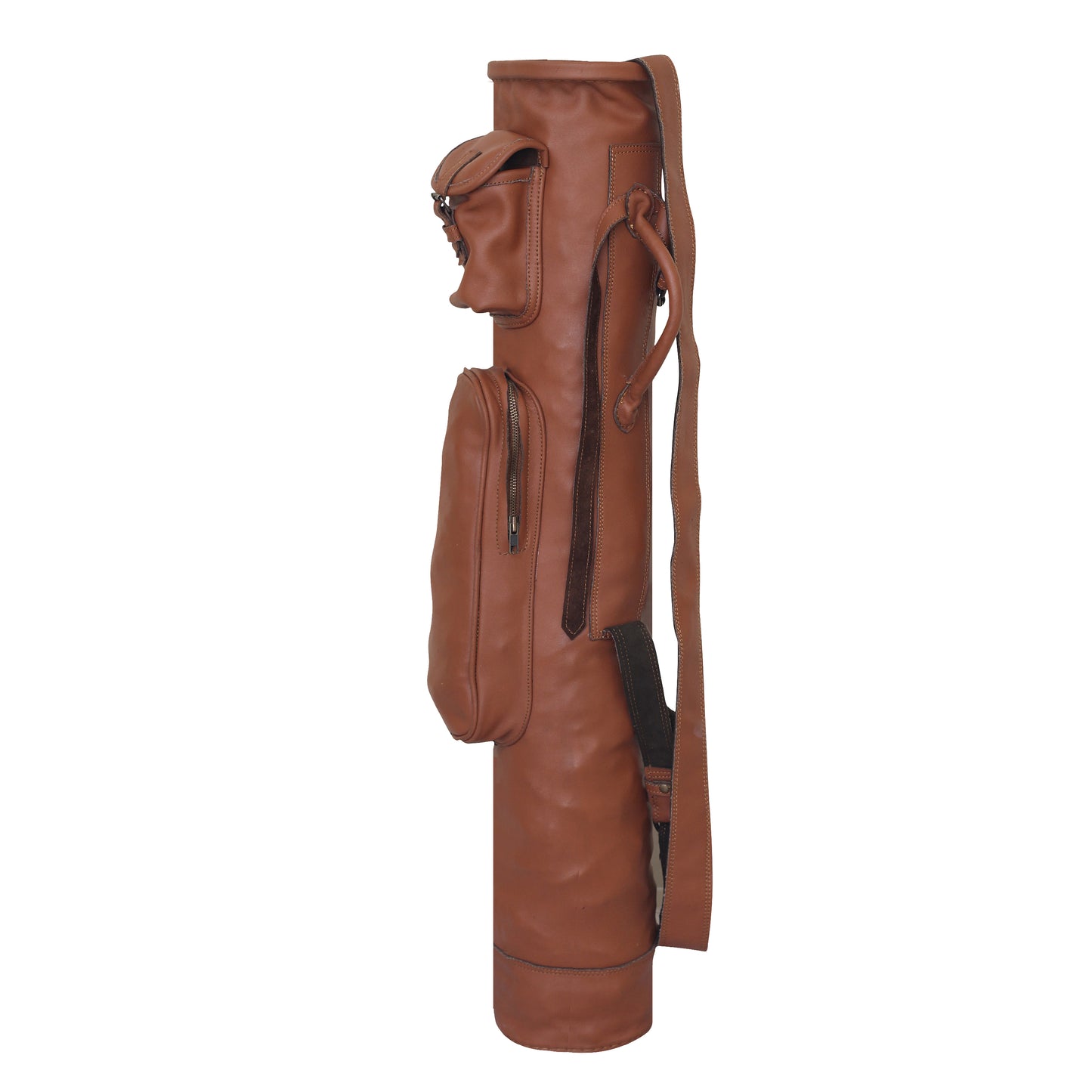 golf bag, golf pencil bag, carry bag, golf carry bag, stylish golf bag, leather golf bag, brown leather golf bag