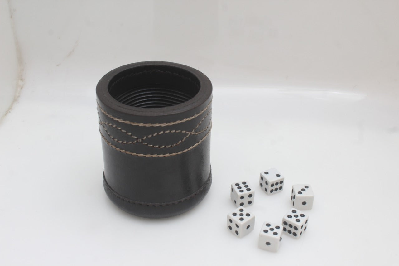 dice cup, leather dice cup, black dice cup, farkle dice cup, leather antique dice cup