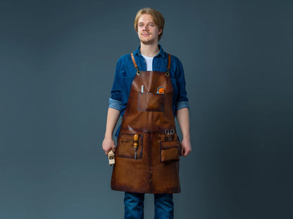 leather work apron, leather apron, professional leather apron, leather aprons for woodworking