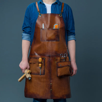 leather work apron, leather apron, professional leather apron, leather aprons for woodworking