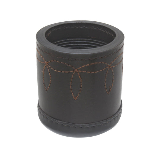 dice cup, cup, black dice cup, leather dice cup, leather brown dice cup, leather ribbed dice cup, brown leather dice cup