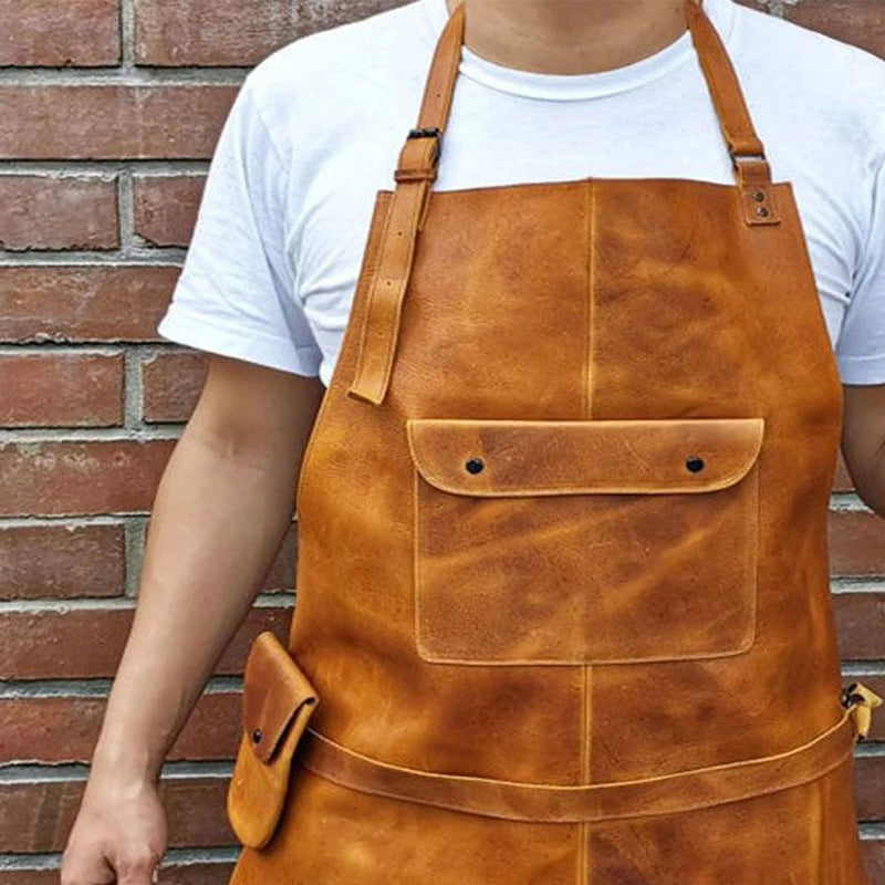 bbq leather apron​, leather bbq apron​
